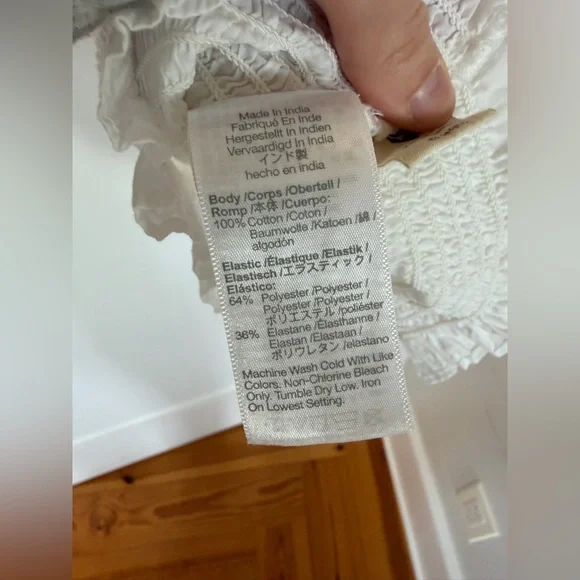 Madewell Lucie Smocked Tank Top Eyelet White Large - Picture 9 of 12